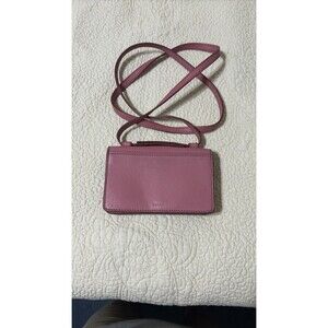 Fossil Pink Leather Crossbody Bag With Snap Closure Clean